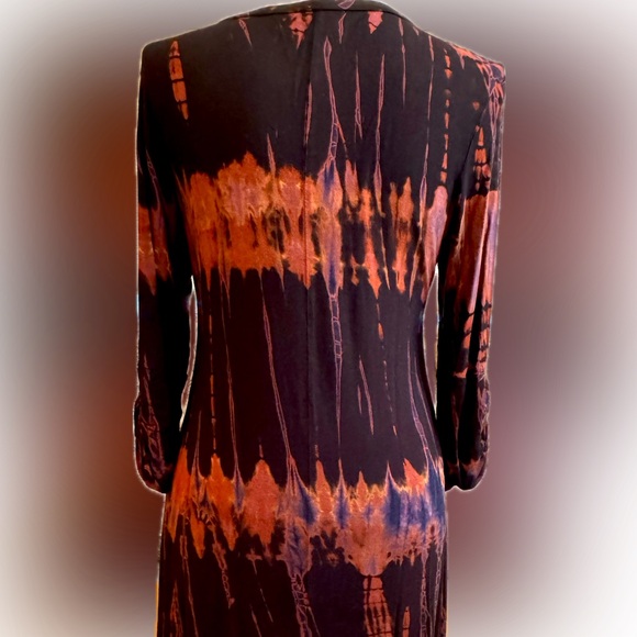 OLIVIA Long sleeve soft tunic top, handkerchief sides, blk, blue, rust XL EXCEL - Picture 7 of 8